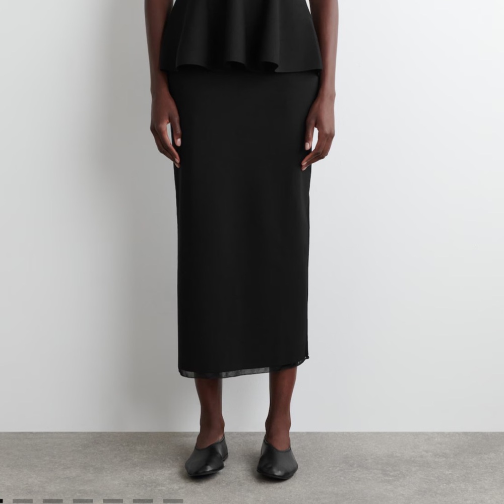 Black knitted Peplum skirt from COS